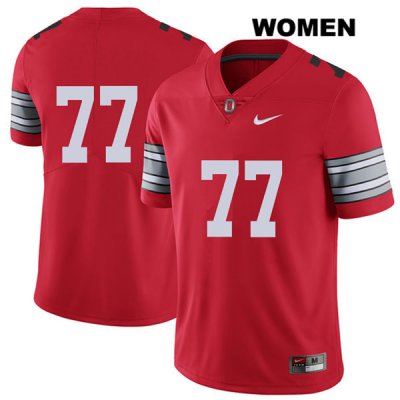 Women's NCAA Ohio State Buckeyes Nicholas Petit-Frere #77 College Stitched 2018 Spring Game No Name Authentic Nike Red Football Jersey XP20S53XA